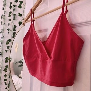 hot pink adjustable crop top